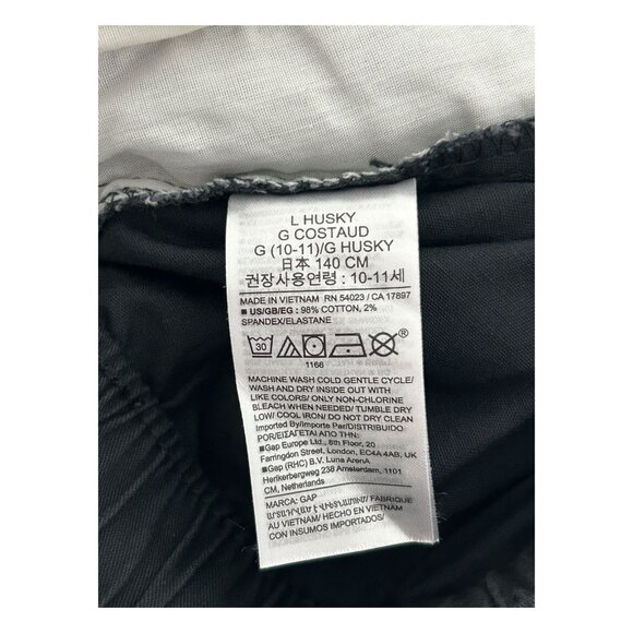 Gap Kids Boys Husky Large 10 Black Blue Gray Cargo Jogger Pants Pull On Lot of 3 - Picture 6 of 16